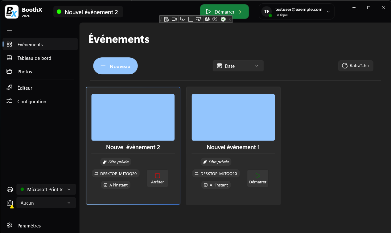 BoothX Interface Display